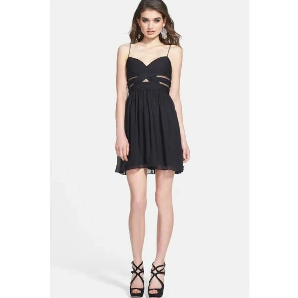 Hailey Logan by Adrianna Papell Pleated Mesh Sweetheart Mini Dress NWOT - Picture 8 of 9